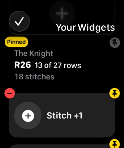 The HookPlan card in Your Widgets marked Pinned, with a pin button in its corner.