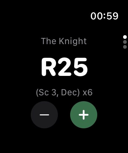 HookPlan back on screen on an Apple Watch after a double-press of the Digital Crown.
