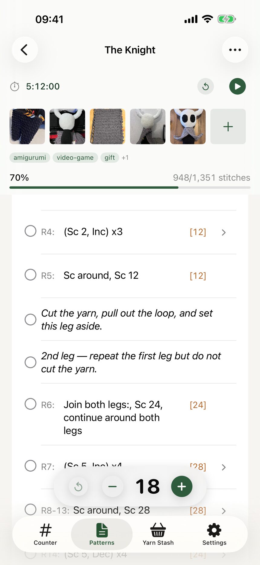 A WIP checklist with several rows checked off and the progress bar partly filled.